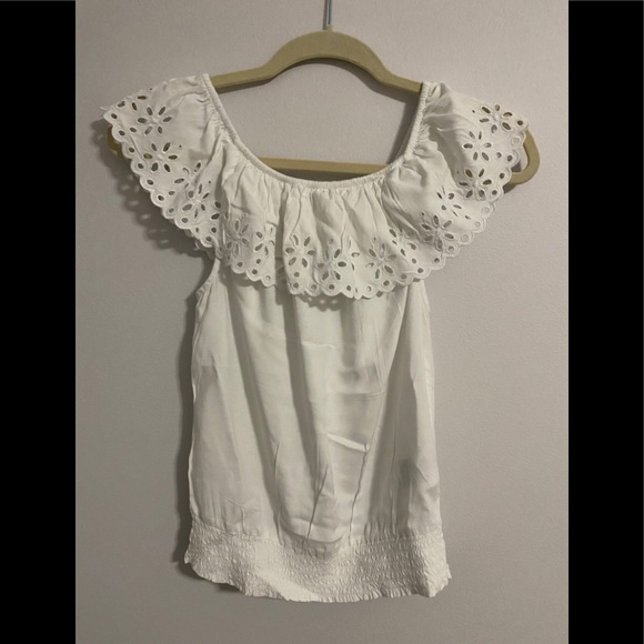 H&M Other - H&M Girls Off the Shoulder Eyelet Ruffle Top